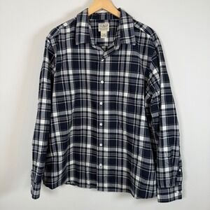 L.L. Bean Men's Traditional Fit Plaid Long Sleeve Button Up Shirt Large‎ Regular